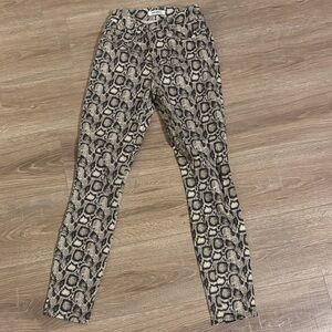Good American Black and Cream Snake Print Jeans